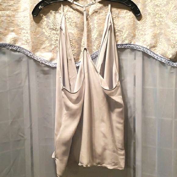 DON'T ASK WHY BLUE DRAPE HALTER TANK O/SZ - Picture 6 of 8